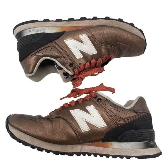 Revolve New Balance Womens Sneakers Shoes 574 Running Athletic Gradient Copper B - Picture 1 of 15